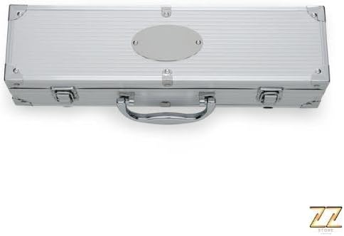 Kit Churrasco 4 Peças com Maleta em Alumínio – Conjunto Completo para Churrasco Portátil, Inclui Facas, Garfo, Pegador e Espátula – Prático, Resistente e Ideal para Viagens e Eventos - MJ BRANDS