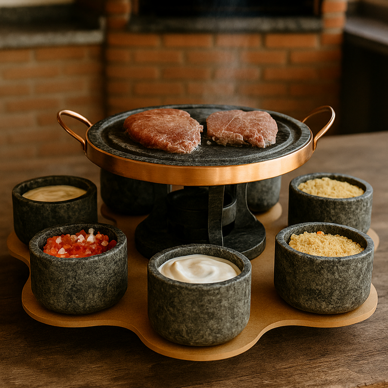 Jogo 9 Peças - Churrasco Giratório (PROMOÇÃO DE LANÇAMENTO) Últimas unidades