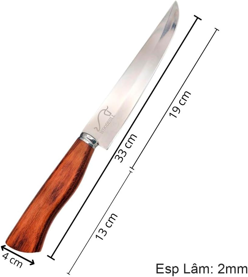 Kit Churrasco Edição Especial, com Ferramentas para Preparar e Servir Carnes com Estilo, Ideal para Churrascos, Festas e Presente, Tábua Artesanal, Faca Inox 7" e Garra de Urso – WOODBULL.