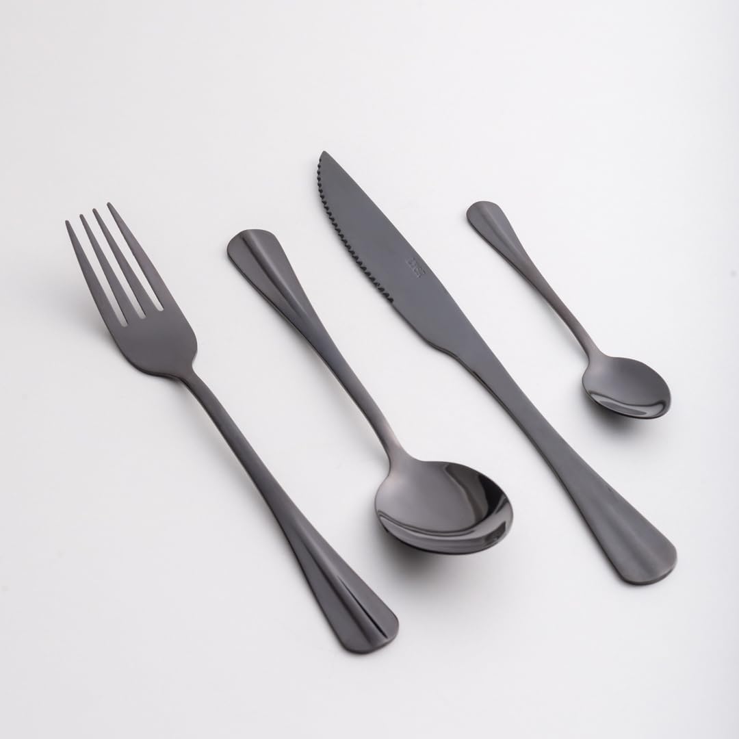 LYOR - Faqueiro de Aço Inox Positano 24 Peças - Jogos de Talheres - Mesa Posta - Utensílios de Cozinha, Enxoval, Casamento, Decoração