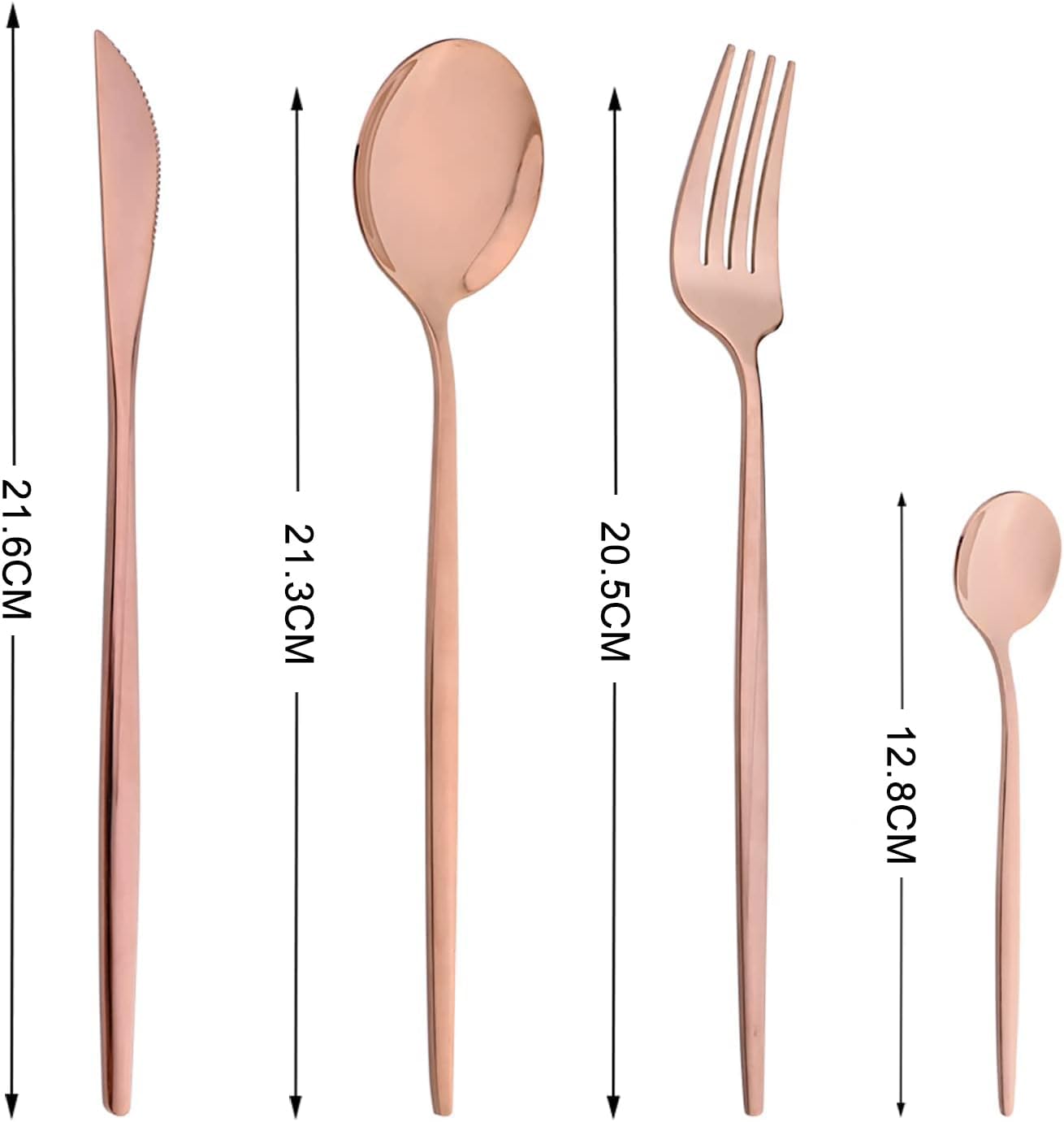 Talheres 24 Peças Aço Inox Faqueiros Com Colher Facas Garfo (Prata Eletrônica 24Peças)