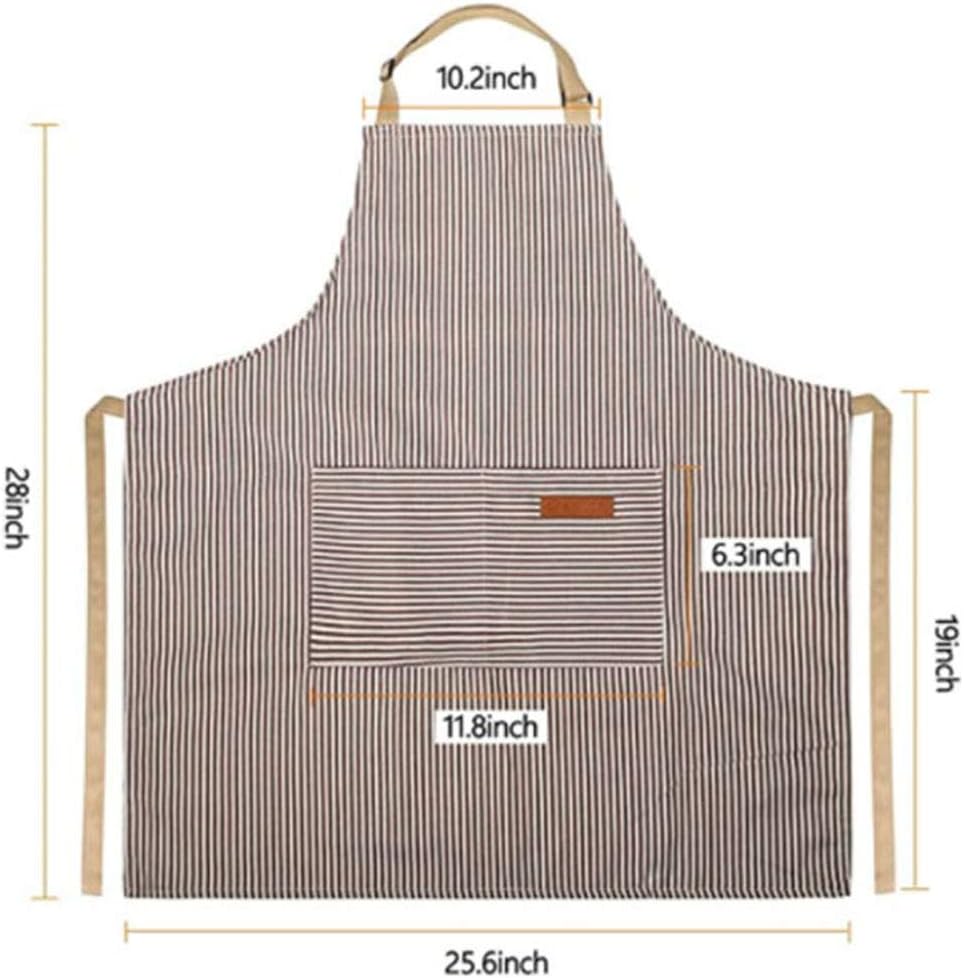 RUIBOLU Avental ajustável com 2 bolsos, aventais de algodão para cozinha e cozinha para mulheres, homens, chef, restaurante, churrasco, pintura