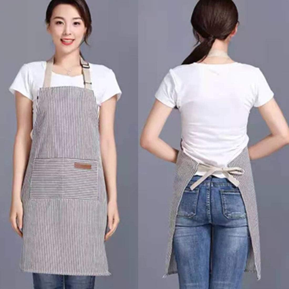 RUIBOLU Avental ajustável com 2 bolsos, aventais de algodão para cozinha e cozinha para mulheres, homens, chef, restaurante, churrasco, pintura