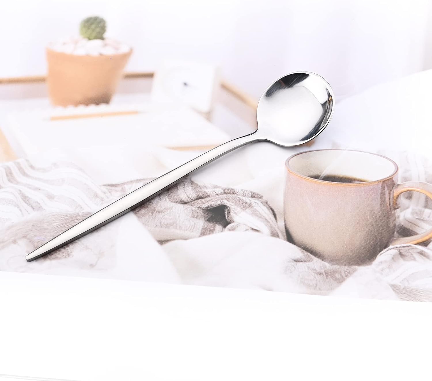 Talheres 24 Peças Aço Inox Faqueiros Com Colher Facas Garfo (Prata Eletrônica 24Peças)