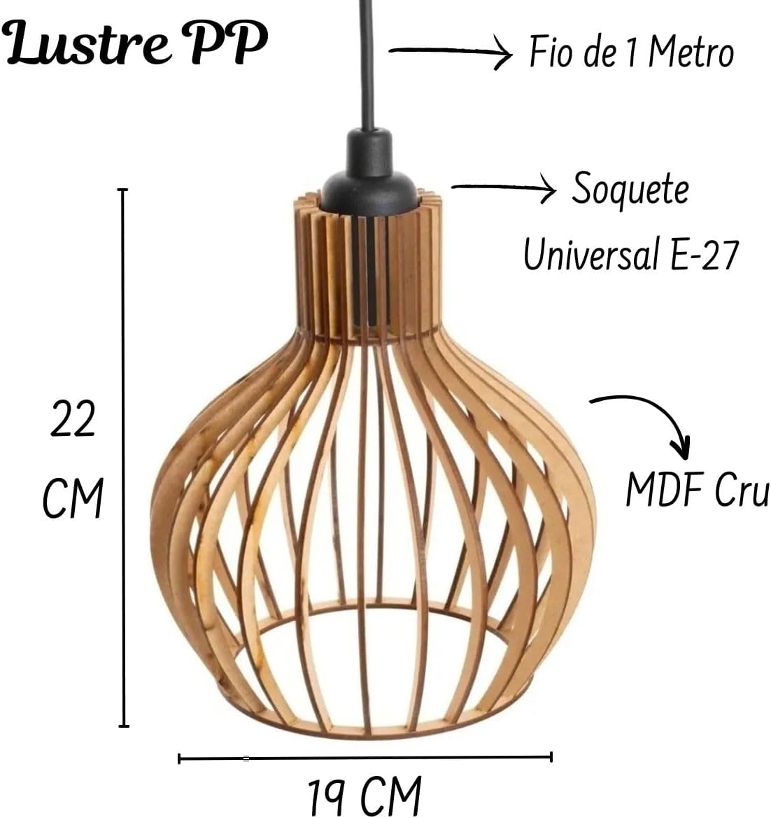 Lustre Luminária Madeira Área Churrasco Pendente Sala Copa