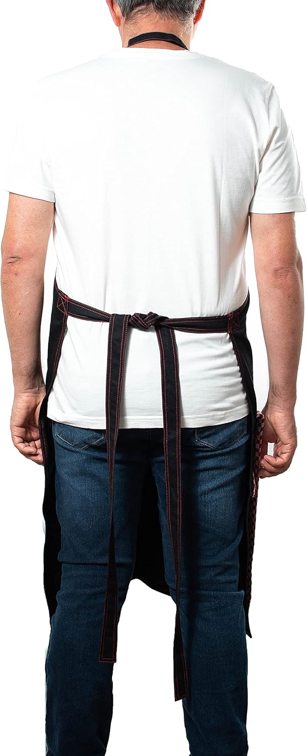 Avental Masculino Feminino Ajustável Confortável Costura Dupla Algodão inclui Toalha de panela resistente ao calor