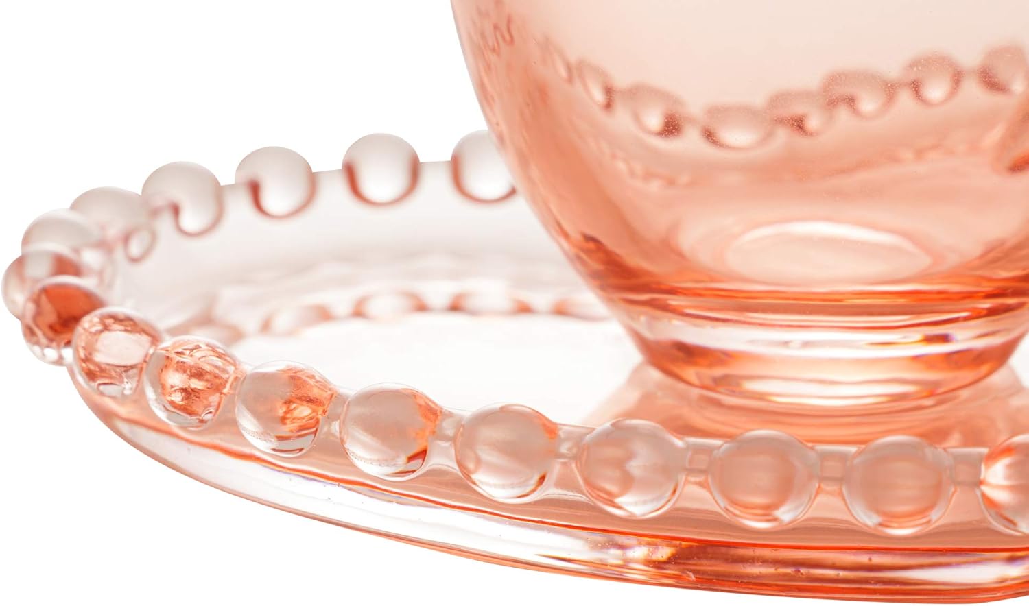 Conjunto 4 Xícaras de Café de Cristal com Pires Coração 85ml
