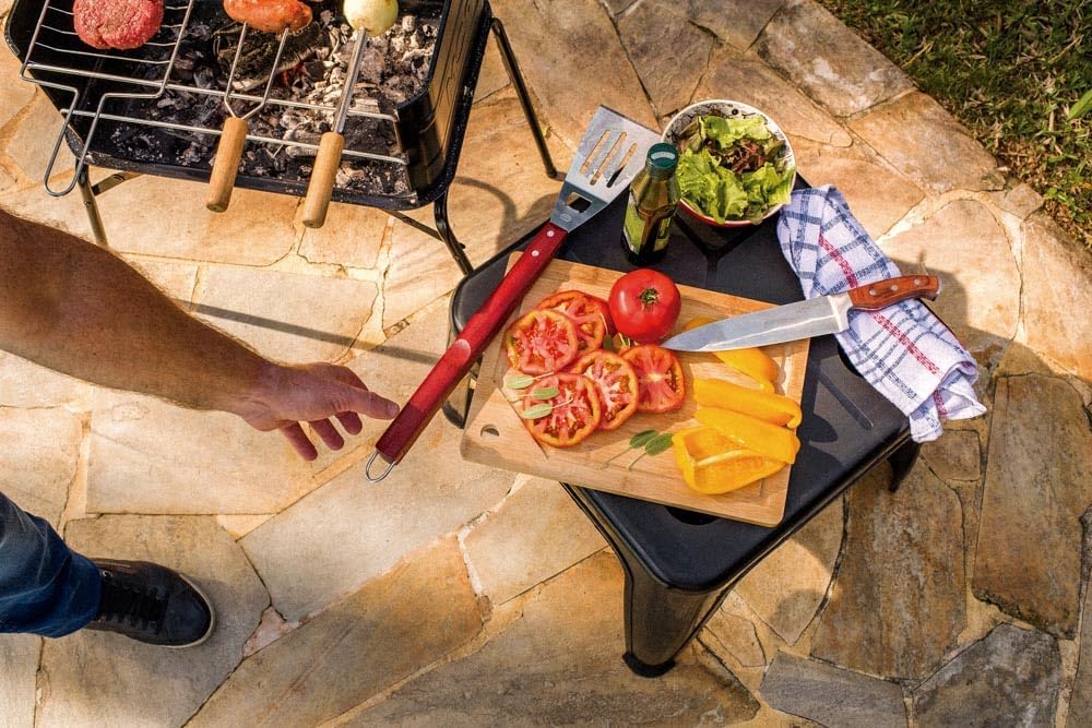 Mor - Conjunto Para Churrasco 4 Peças Cabos Compridos