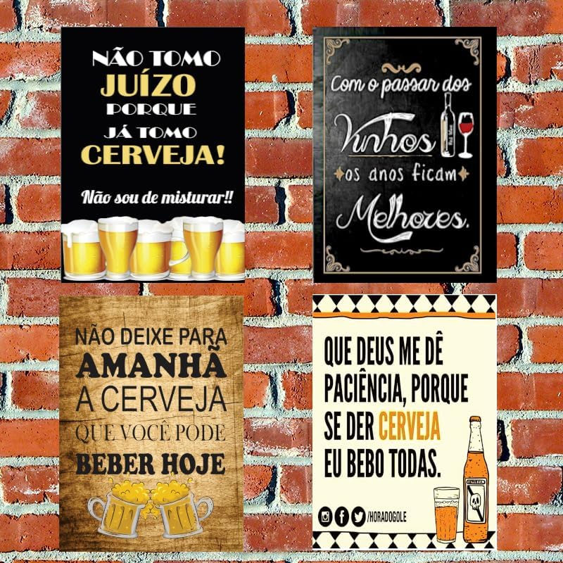KIT 20 PLACAS QUADROS DECORATIVO TEMA CHURRASCO E CERVEJA