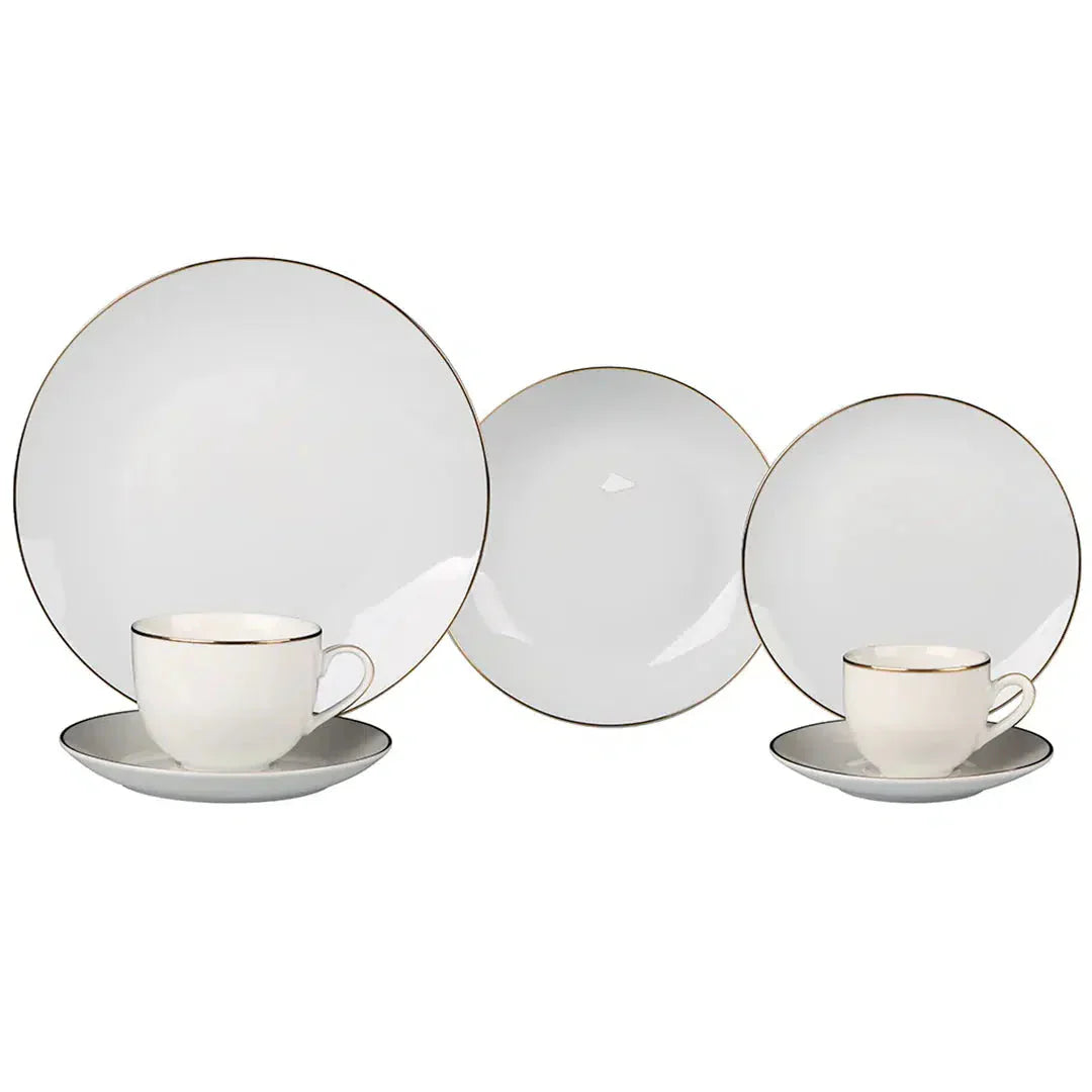 Aparelho de Jantar White Gold – (com Brinde) | Serve 06 Pessoas