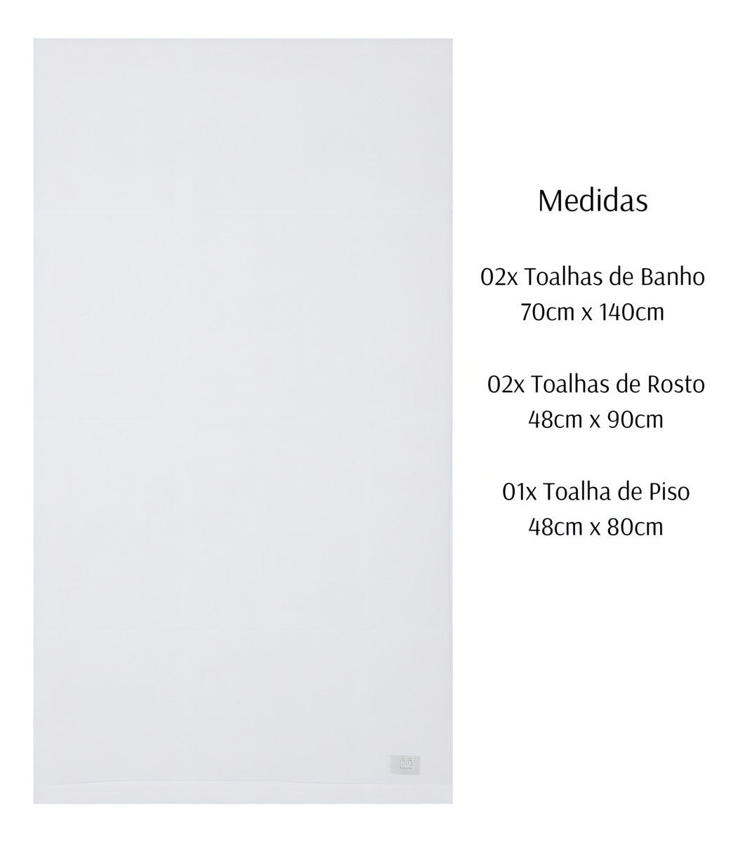 Jogo Banho Buddemeyer 05 Peças Dual Air Cotton 100% Algodão Cor Dual Air Branco
