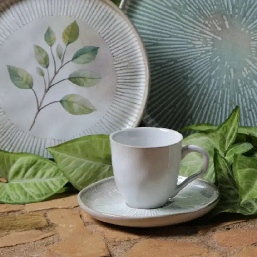 Aparelho de Jantar Verde Flor – (com Brinde) | Serve 06 Pessoas