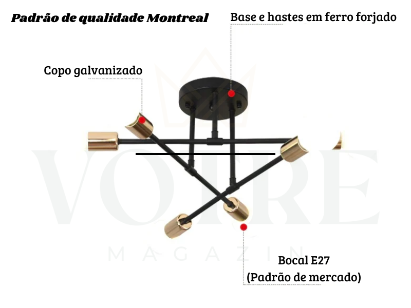 LUSTRE MONTREAL MODERNO