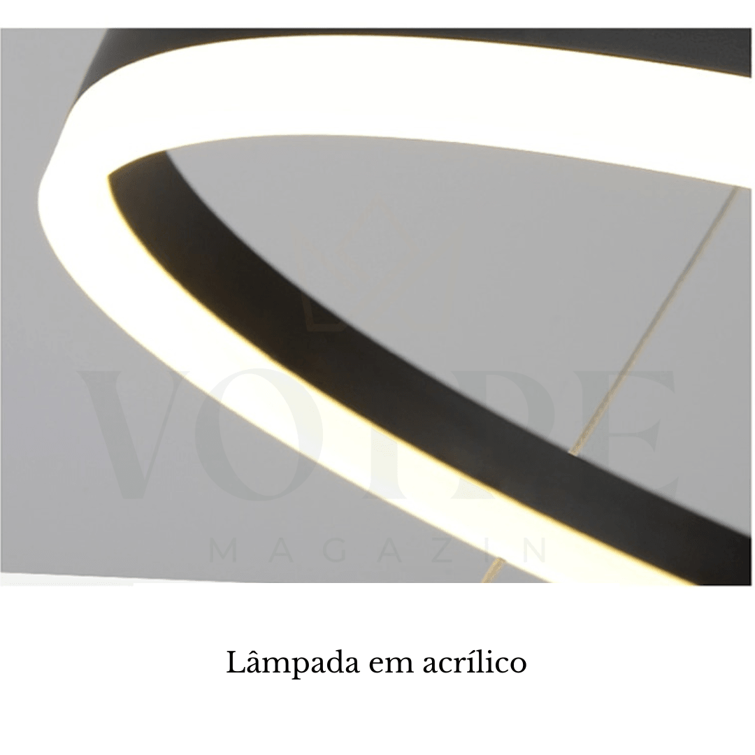 LUSTRE CHANDELIER EM 4 ANÉIS DE LED