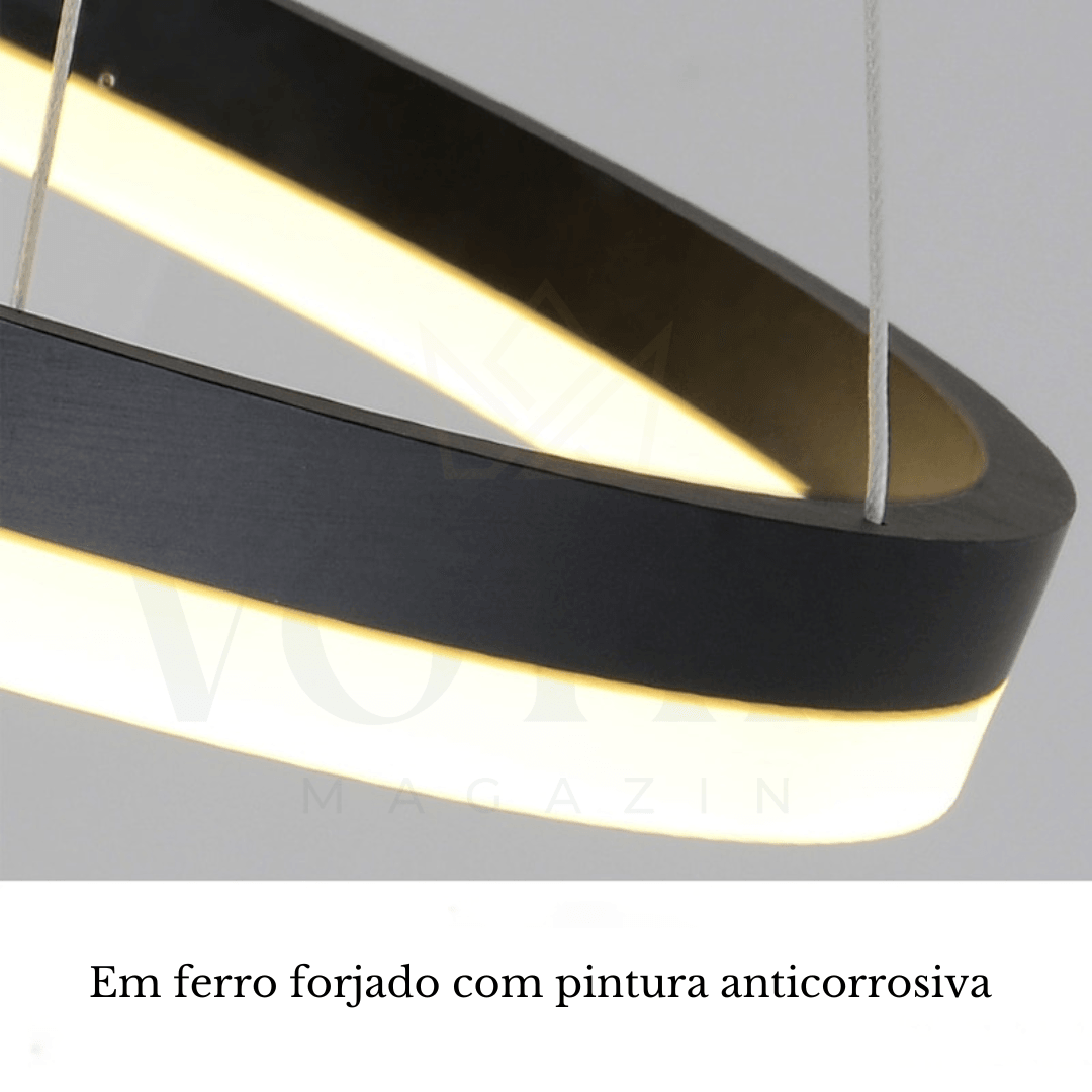 LUSTRE CHANDELIER EM 4 ANÉIS DE LED