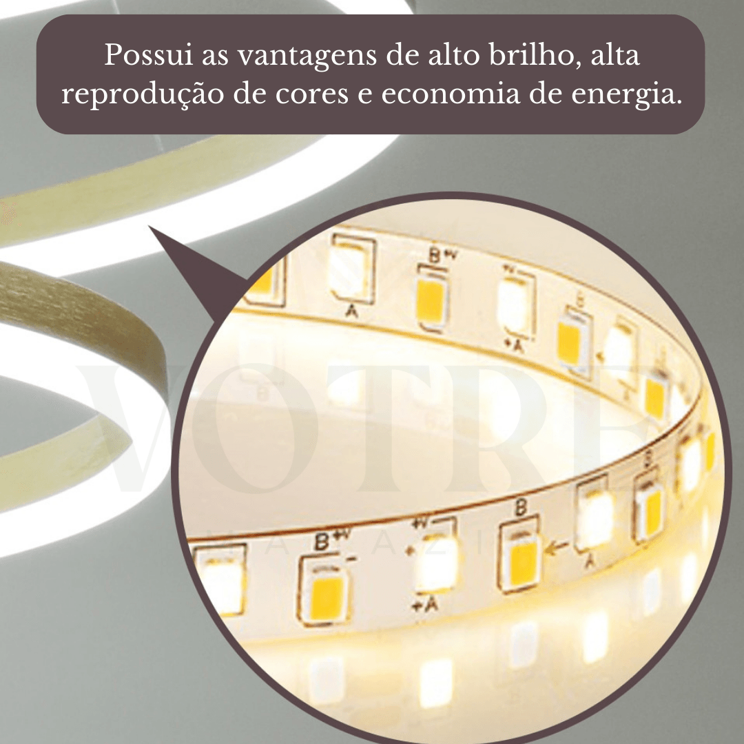 LUSTRE CHANDELIER EM 4 ANÉIS DE LED