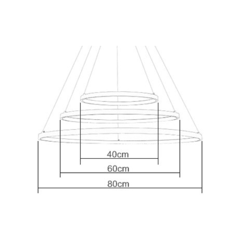 LUSTRE PENDENTE EM ANÉIS DE LED