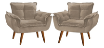 Kit 2 Poltrona Decorativa Opala Para Sala Recepção Luxo