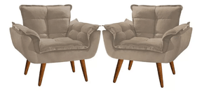 Kit 2 Poltrona Decorativa Opala Para Sala Recepção Luxo