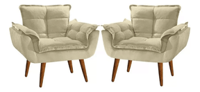 Kit 2 Poltrona Decorativa Opala Para Sala Recepção Luxo