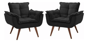 Kit 2 Poltrona Decorativa Opala Para Sala Recepção Luxo