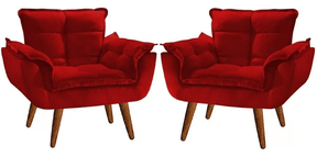 Kit 2 Poltrona Decorativa Opala Para Sala Recepção Luxo