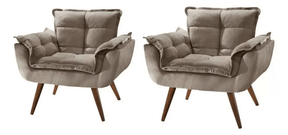 Kit 2 Poltrona Decorativa Opala Para Sala Recepção Luxo