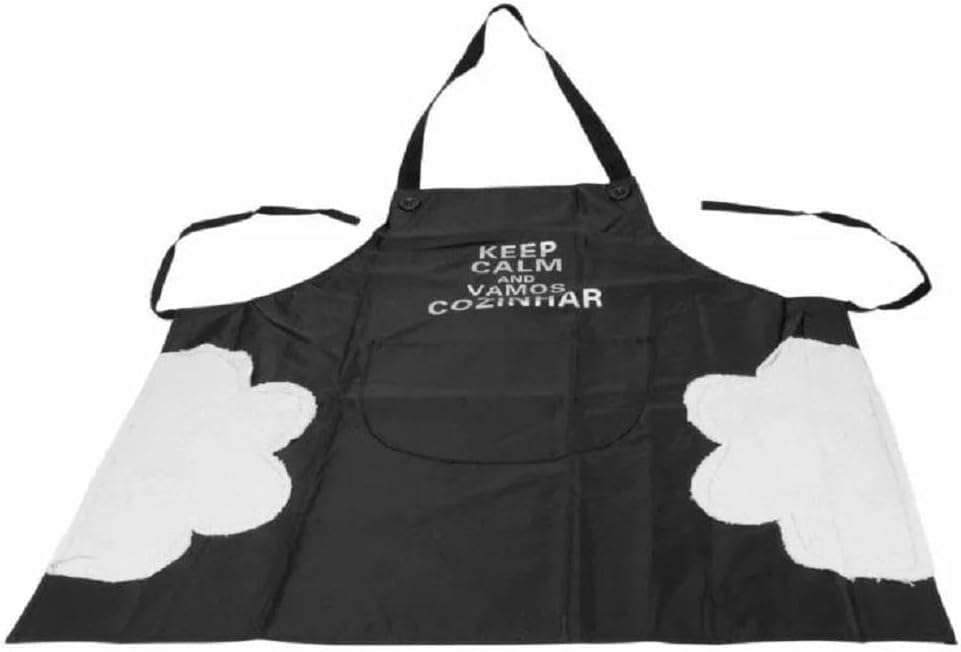 Avental de Cozinha com Seca Mãos e Bolso Uniforme Preto