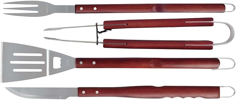 Mor - Conjunto Para Churrasco 4 Peças Cabos Compridos