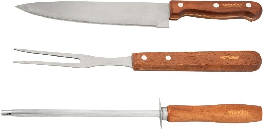 Kit Churrasco (4pc)Aco Inox C/Maleta Vd