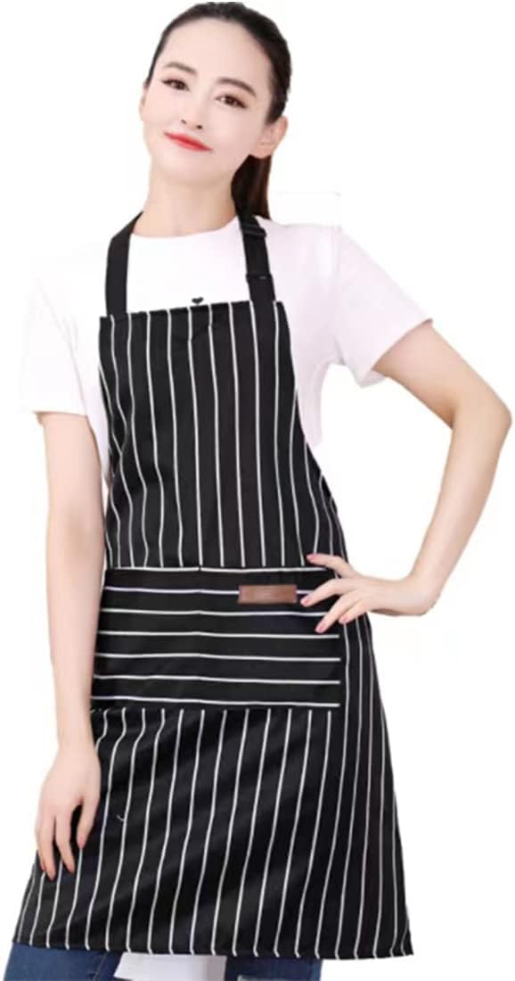 RUIBOLU Avental ajustável com 2 bolsos, aventais de algodão para cozinha e cozinha para mulheres, homens, chef, restaurante, churrasco, pintura