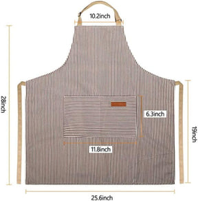 RUIBOLU Avental ajustável com 2 bolsos, aventais de algodão para cozinha e cozinha para mulheres, homens, chef, restaurante, churrasco, pintura