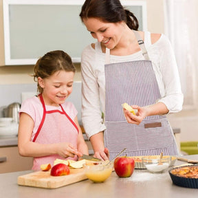 RUIBOLU Avental ajustável com 2 bolsos, aventais de algodão para cozinha e cozinha para mulheres, homens, chef, restaurante, churrasco, pintura