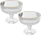 WOLFF - Conjunto 6 Taças de Vidro para Sobremesa com Fio de Ouro Lines 320ml
