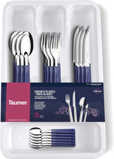 Conjunto Talheres Saturno C/ 24 Pcs Azul Marinho + P