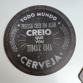Kit com 6 placas decorativas em MDF - Churrasco - Bebidas - Cerveja