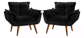 Kit 2 Poltrona Decorativa Opala Para Sala Recepção Luxo