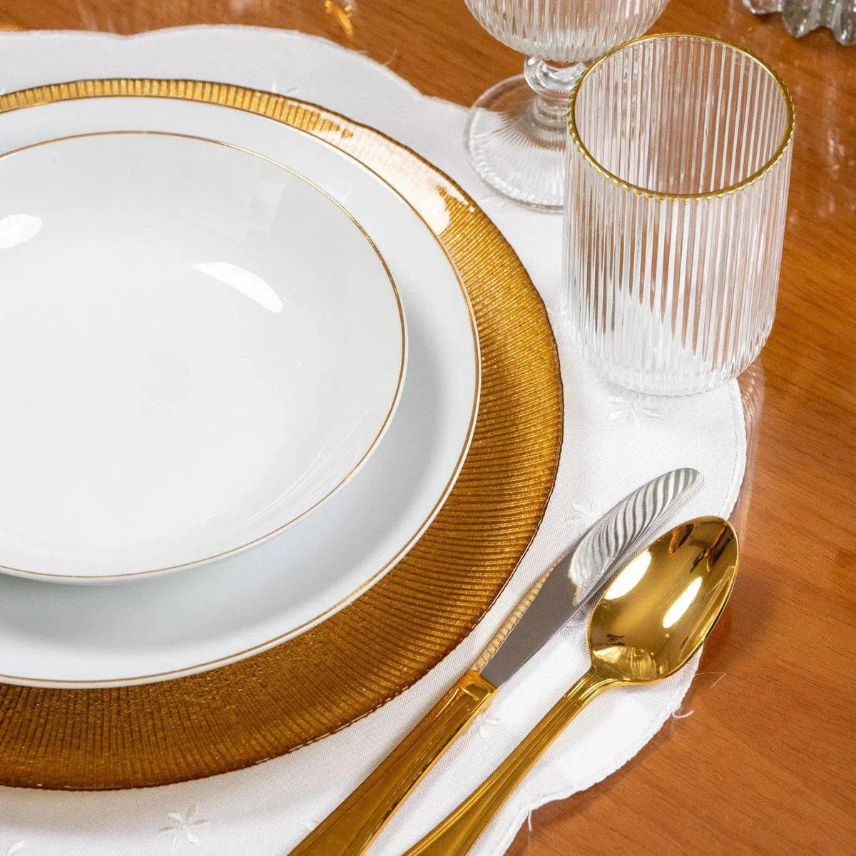 Aparelho de Jantar  White Gold  – (com Brinde) | Serve 06 Pessoas