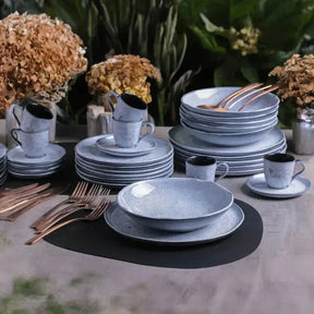 Aparelho de Jantar Orgânico Branco Retrô – (com Brinde) | Serve 06 Pessoas