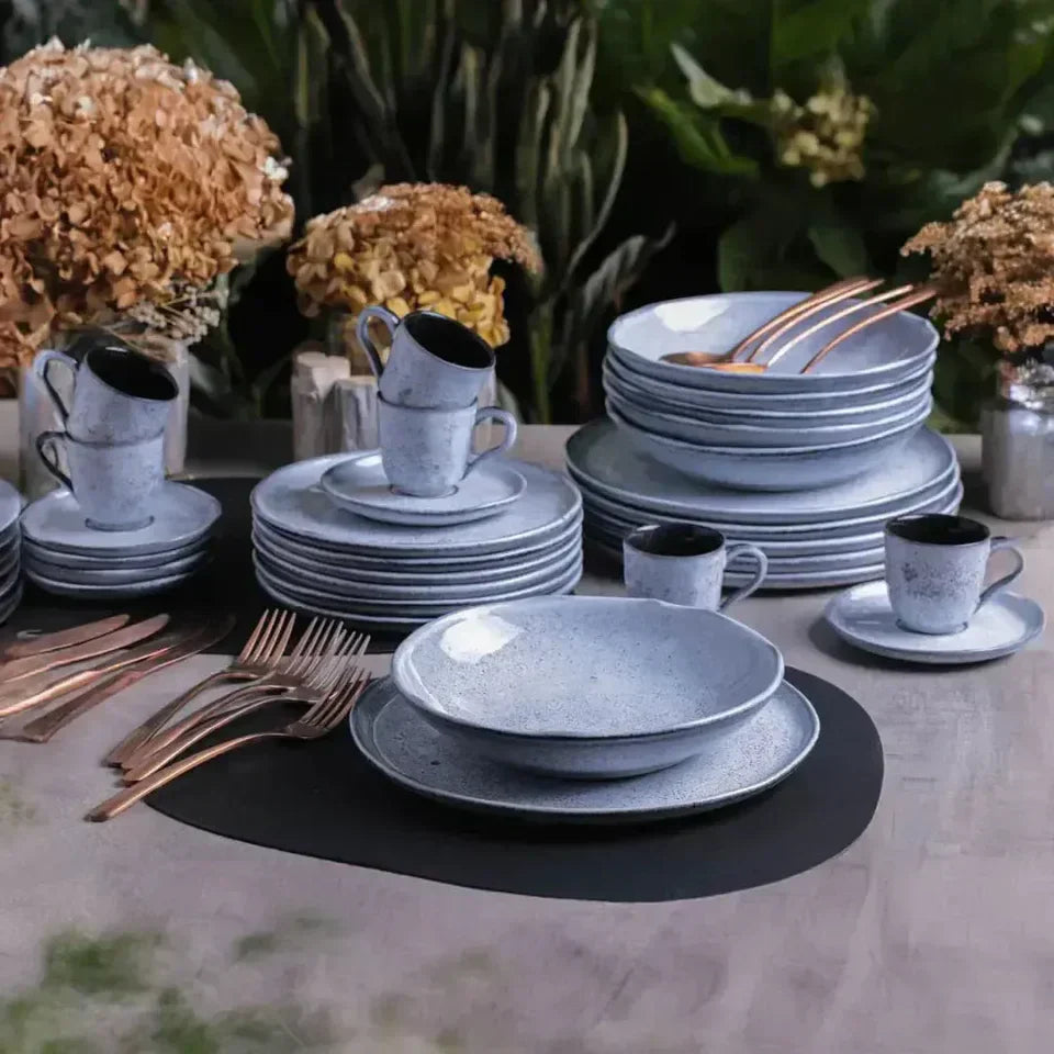 Aparelho de Jantar Orgânico Branco Retrô – (com Brinde) | Serve 06 Pessoas