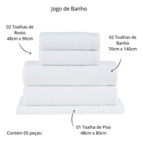 Jogo Banho Buddemeyer 05 Peças Dual Air Cotton 100% Algodão