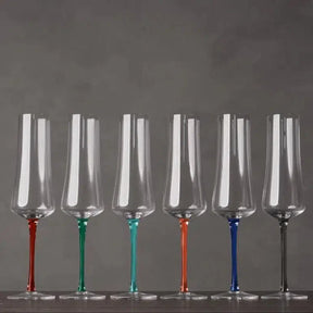 Kit Promocional: Linha Completa Sommelier Hastes Coloridas para Vinho e Espumante (12 Taças)