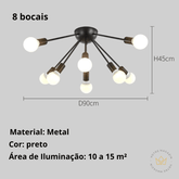 LUSTRE LAMPADÁRIO MODERNO (Modelo Exclusivo)