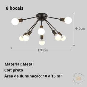 LUSTRE LAMPADÁRIO MODERNO (Modelo Exclusivo)
